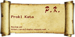 Prokl Kata névjegykártya